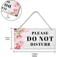 thumbnail image 3 of 2 Sets Do Not Disturb Wood Hanging Sign Plaque White Slogan Sign Rectangle Front Door Sign Flower Pattern Hanging Board for House Porch Yard Bedroom Door Decoration About 11.8x5.9inch, 3 of 9