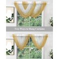 thumbnail image 4 of Yellow Ombre Sheer Waterfall Valance Curtains for Window, White Gradient Color Modern Abstract Art Rod Pocket Sheer Topper Swag Curtains for Living Room, Kitchen 38.5"W x 47.2"L, 3 Panels, 4 of 7