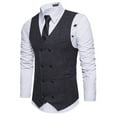 thumbnail image 4 of Brilliant Men Woolen Double-breasted Vest Suit Retro Business Waistcoat Clearance Clothes under $5.00, 4 of 5