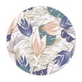 thumbnail image 3 of YFYANG Round Fitted Table Cloth, Waterproof Vintage Tropical Leaf Texture Pattern Polyester Table Cover, Indoor Outdoor Decorative Tablecloths with Elastic Edge, 3 of 7