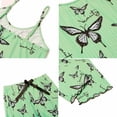 thumbnail image 5 of Gkeoshab Womens Pajama Sets Women's 2026 Summer Ribbed Two Piece Loungewear Heart Print Cami Top & Wide Leg Pants Set Casual Comfortable Outfit, 5 of 8