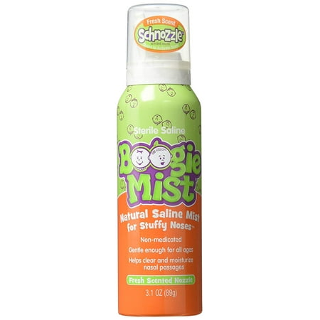 Sterile Saline Nasal Spray for Baby and Kids Sensitive Noses Clear Congestion, Fresh Scent, 3.1 Ounce Boogie Mist - 3.1
