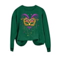 thumbnail image 4 of Craaazy Mardi Gras Clothing for Women Round Neck Long Sleeve Carnival Shirts Gifts, 4 of 6