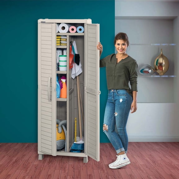 Armario Gabinete Organizador Estante Plástico Exterior Rimax