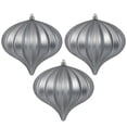 thumbnail image 4 of Vickerman 5.7" Pewter Matte Onion Christmas Ornament, UV treated, Set of 3, 4 of 8