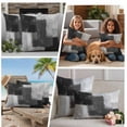 thumbnail image 5 of Black Abstract Outdoor Waterproof Pillow Covers, Grey Geometric Oil Painting Vintage Ombre Decorative Square Throw Pillowcase Sofa Cushion Sham for Patio/Couch/Chair, 16"x16" 2 Pack, 5 of 8