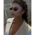 thumbnail image 3 of Gafas de sol TYA Retro Rectangulares Y2k Doradas para Mujeres Negras, 3 of 9