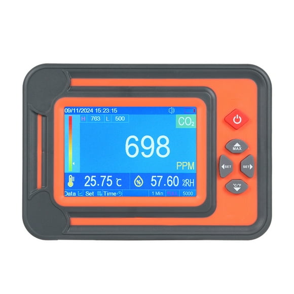 3 in 1 Carbon Monoxide Detector Digital CO2 Monitor CO2 Meter Gas Analyzer Detector 9999PPM CO2 Analyzers With Temperature Humidity Test