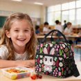 thumbnail image 4 of DISNIMO Kids Backpack for Girls, Rabbit Floral Print 3 in 1 School Backpack Set with Lunch Box and Pencil Case, 17 Inch Lightweight School Bookbag Travel Daypack, 4 of 7