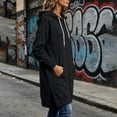thumbnail image 7 of Xaqiouau Womens Hooded Sweatshirt Dress Long Sleeve Pullover Hoodie Dress Casual Loose Tunic Dress with Kangaroo Pocket Fall Winter Outfit, 7 of 7