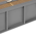 thumbnail image 5 of 3 Drawer Cabinet, Modern Rattan Nightstand Dresser Chest with Wide Drawers and Metal Handles, Farmhouse Wood Storage Organizer for Bedroom, Living Room, Hallway, Entryway (Gray), 5 of 7