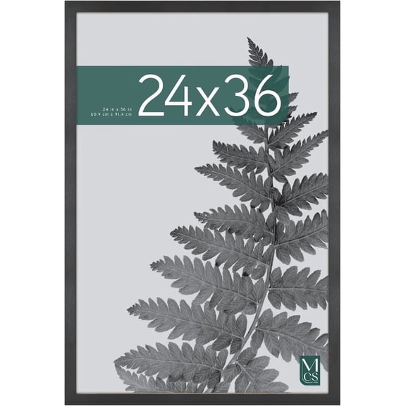 MCS Studio Gallery Movie Poster Frame 24x36 Black Woodgrain Engineered Wood, Vertical & Horizontal Wall Hanging Large Picture Frame for Photos, Artwork & Custom Posters (2-Pack)