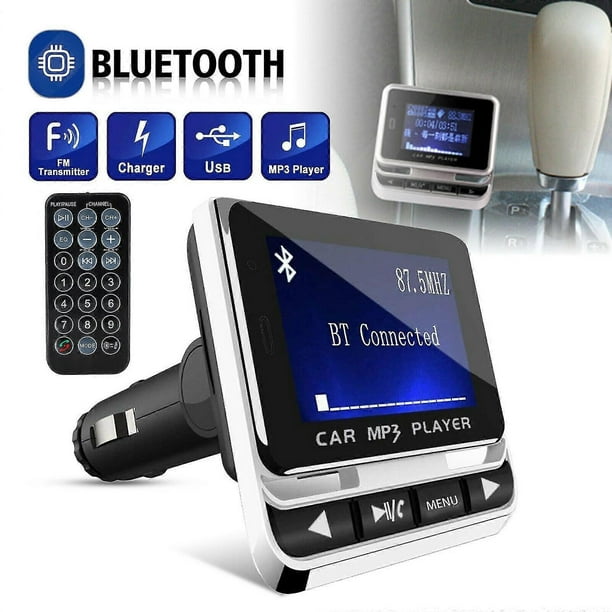 Wireless Car Bluetooth FM Transmitter Aux USB Charger Hands-Free Call 1.4 inch