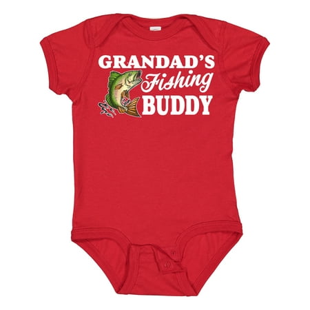

Inktastic Grandad s Fishing Buddy with White Text Gift Baby Boy Bodysuit