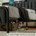 thumbnail image 6 of Einhomn Queen Size Bed Frame with Velvet Upholstered Headboard & Charging Station, Metal Platform Bed Frame with 12"Underbed Storage Space,Easy Assembly,Dark gray, 6 of 7