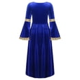 thumbnail image 4 of Zaldita Big Girls Medieval Princess Maxi Dress Long Sleeve Vintage Ball Gowns Renaissance Clothes Blue 14, 4 of 7