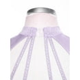 thumbnail image 6 of iiniim Women Sleeveless Figure Skating Dance Dress Mesh Rhinestones Asymmetrical Sequin Ballet Lyrical Dancewear Light Purple M, 6 of 7