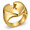 Gold, variant on Unisex Broken Heart Statement Ring, Stainless Steel Split Heart Design, Sizes 7-14, for Concerts, Parties and Everyday Wear, Birthday Gift for Men and Women
