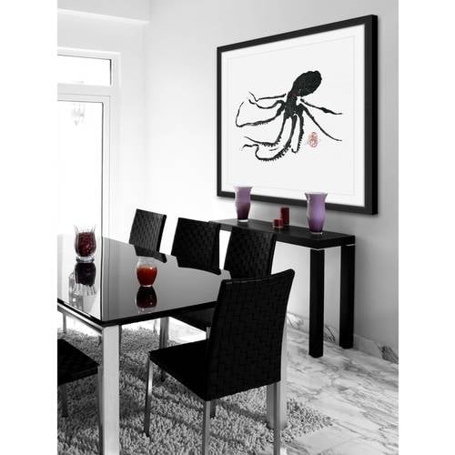 "Ursula - Black Octopus" Framed Painting Print