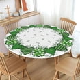 thumbnail image 2 of St. Patrick''s Day Round Fitted Tablecloth Best for 40"-44" White Green Table Cloth Shamrock Elastic Edge Waterproof Stain Resistant Washable Clover Table Cover for Party Picnic Indoor Decor, 2 of 8