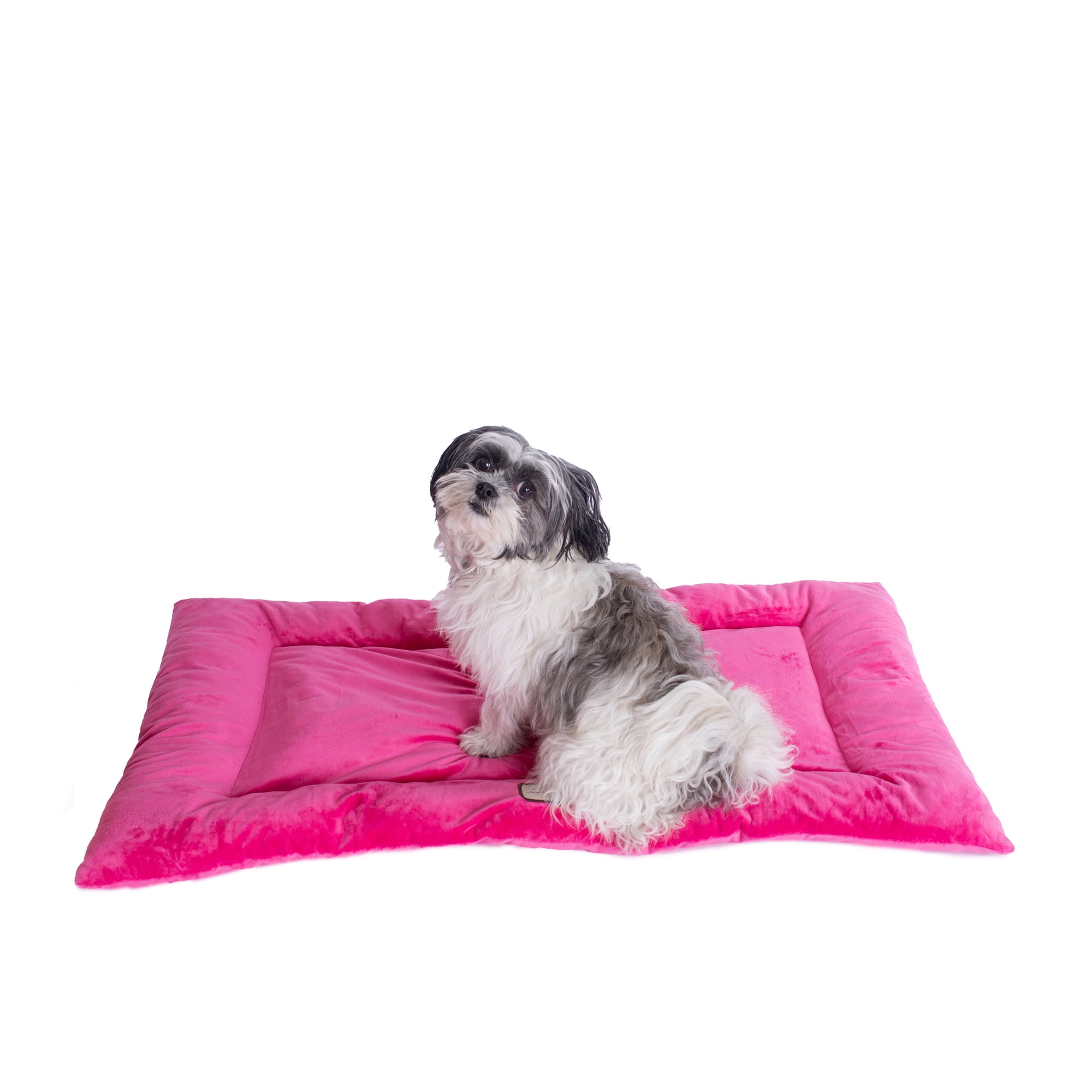 Armarkat Rectangular Medium Cat or Dog Bed Mat, Luxe Velvet, Vibrant Pink