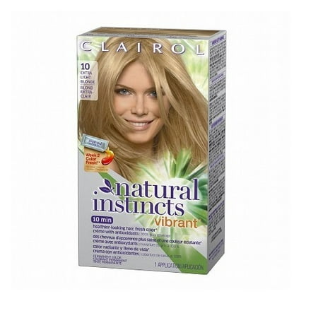 Clairol Natural Instincts Permanent Haircolor Vibrant # 10 Extra Light Blonde + Yes to Tomatoes Moisturizing Single Use