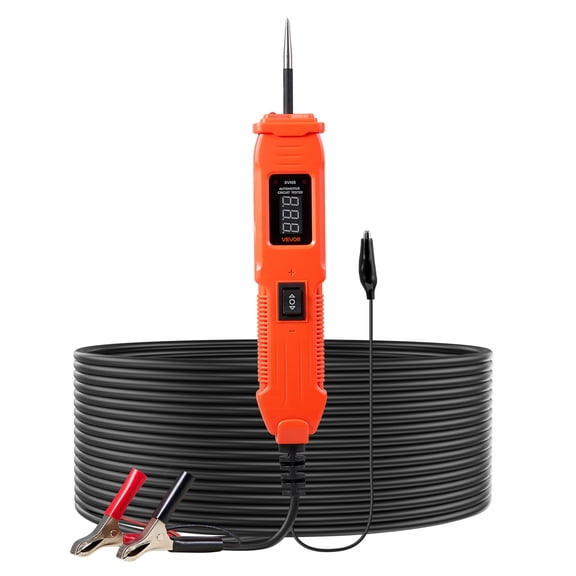 VEVOR Automotive Circuit Tester, 6 - 36 DCV Power Circuit Probe Tester with LED Screen and Lighting, Automotive Power Tester Probe with 13 ft / 4 m Cable, ABS Shell Electrical Detector Finder