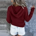 thumbnail image 4 of Women's Cute Pullover Hoodie Oversized Long Sleeve Button Detail Trendy Finger Cover, 4 of 6
