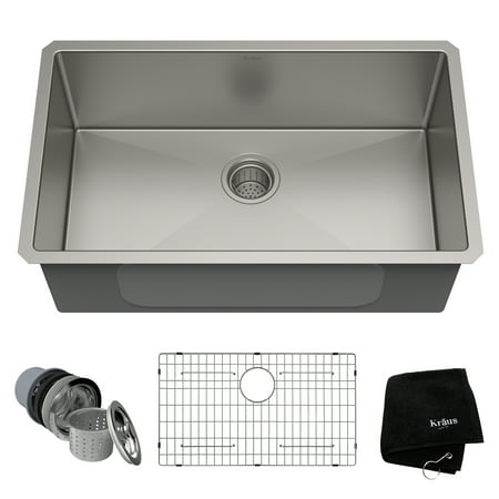 KRAUS Standart PRO™ 30-inch 16 Gauge Undermount Single Bowl Stainless Steel Kitchen