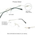 thumbnail image 2 of VisionGlobal Metal Readers for men/women Blue Light Blocking,Hand-set Diamond Fashion Square Glasses (Golden Clear, +1.50 Magnification), 2 of 5