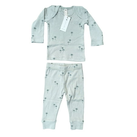 

Quincy Mae Baby 2pc Ribbed Palms Top & Bottom Unisex Set Sage Green