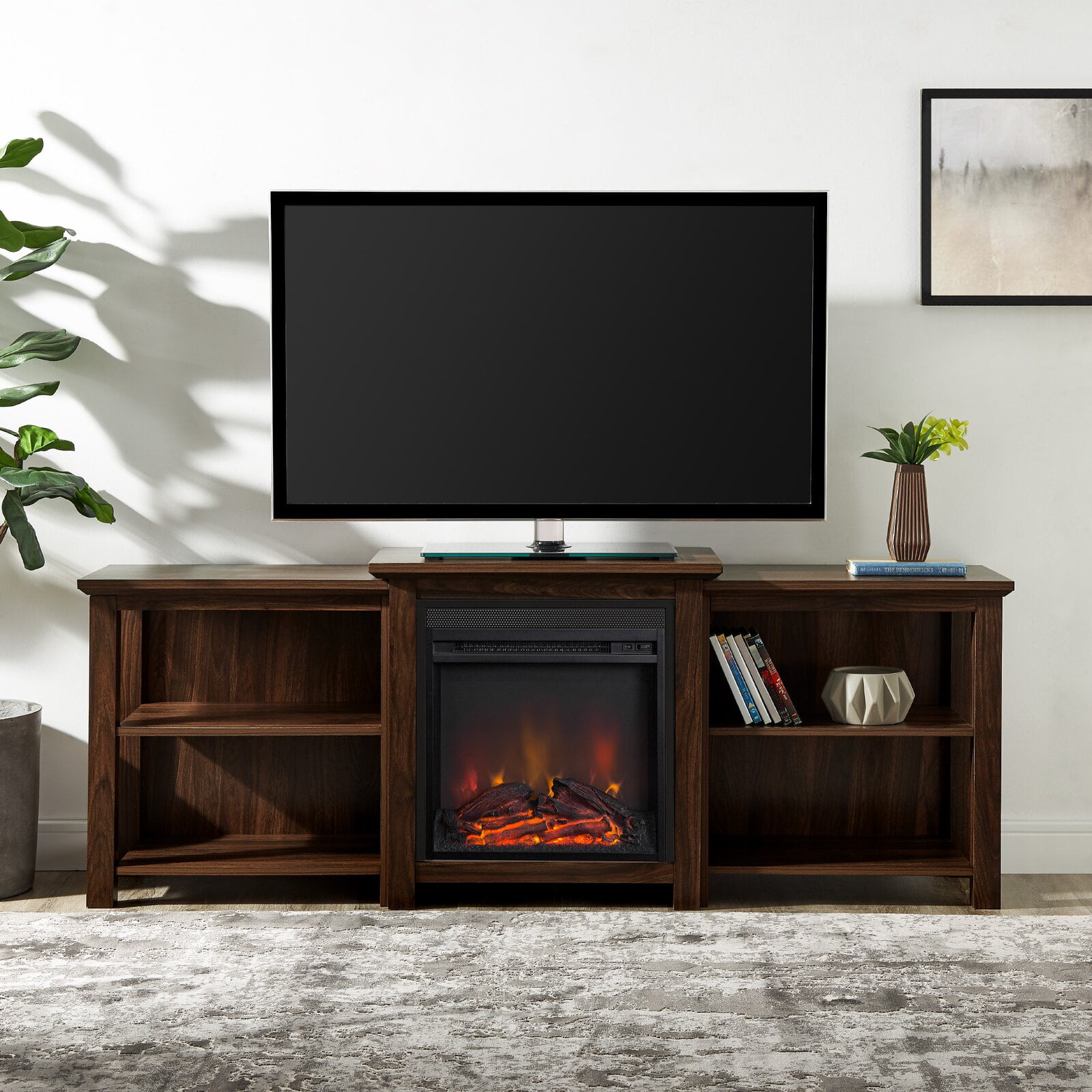 Woodbury Tv Stand For Tvs Up To 78 With Fireplace Included Overall