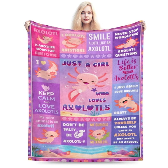 Best Axolotl Gifts Blanket, Axolotls Bedding,Stuff, Axolotl Christmas Birthday Gifts for Girls, Gifts for Axolotls Lover, Salamander Gifts 50x40