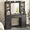 Black, variant on EnHomee Vanity Set with Mirror and Lights Farmhouse Vanity Desk with 5 Drawers & 2 Storage Cabinets Makeup Vanity Table with Lighted Mirror,White