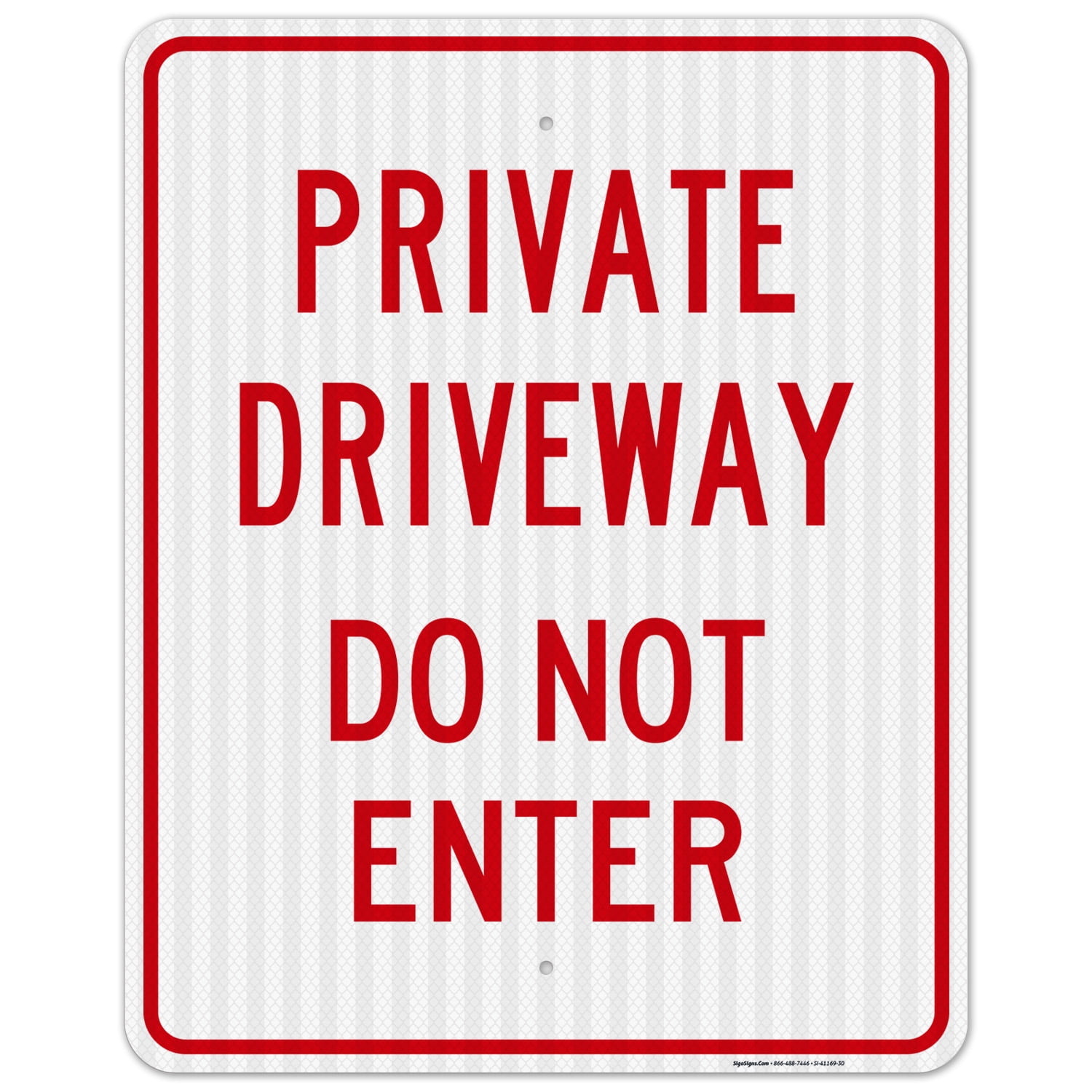 Private Drive Do Not Enter Sign, 24x30 Reflective Aluminum EGP ...