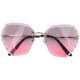 thumbnail image 1 of 1Pc Fashion Sunglasses Crystal Party Glasses UV Protection Glasses Delicate Eyewear Accessories (Golden Light Double Red), 1 of 3