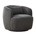 thumbnail image 6 of Hassch 360° Swivel Barrel Chair in Charcoal Corduroy Upholstery, 34.25" Wide Upholstered Accent Lounge Chair with Back Pillow and Metal Base for Home Office & Living Space, 6 of 7