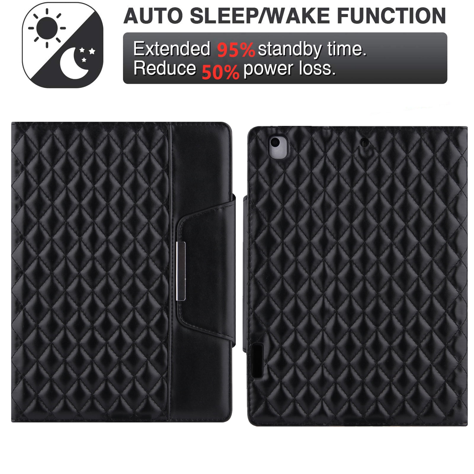 Dteck Case for iPad 10th Generation Case 10.9 Inch 2022, Premium Leather Folio Stand Cover with Pencil Holder Hand Strap - Auto Wake/Sleep and Multiple Viewing Angles,Black