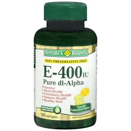 Nature's Bounty La vitamine E 400 UI Gélules DL-alpha pur 120 Gels mous (pack de 3)