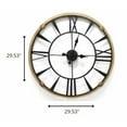 thumbnail image 5 of Round Metal  Wood Frame Columbus  Wall Clock, 5 of 5