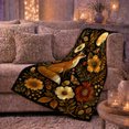 thumbnail image 6 of Woodland Fox Moth Botanical Art, Festive autumn celebration Scene, Warm Flannel Blanket for Cabin and Lodge with Detailed Artwork, Art Lovers autumn celebration Gift, Festive Home Decor, 6 of 9