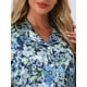 thumbnail image 5 of Conjunto de pijama de satén para mujer INSPIRE CHIC, top de seda con flores y pantalones de 2 piezas, S, flores azules, 5 of 6