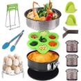 thumbnail image 1 of 14Pcs Instant Pot Accessories Compatible with Instant Pot Set for 5/6/8 Qt Instantpot Accessories Pressure Cooker - Steamer Baskets, Egg Bites Mold, Springform Pan, Silicone Trivet Mat, 1 of 7