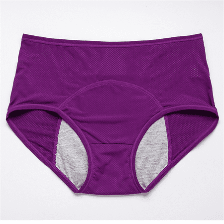 Fulorrnie Underwear for Women Plus Size High Waist Comfort Panties Briefs Elastic Flat Seams Leakproof Panty  Purple  XXXXXL