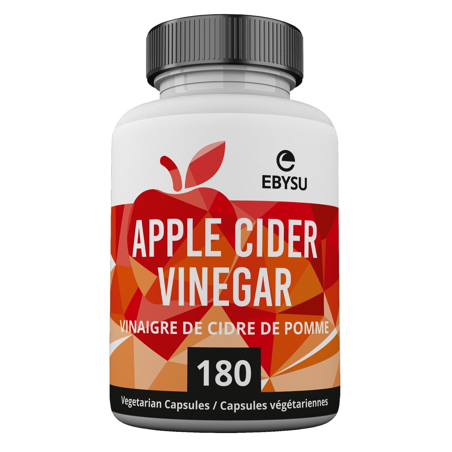 EBYSU Apple Cider Vinegar Capsules 180 Count Extra Strength