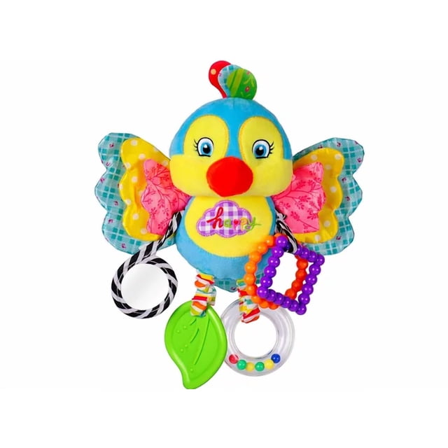 Juguete Peluche Sonaja Y Mordedera Xtellar multicolor Bebé Para Carriola, Cuna