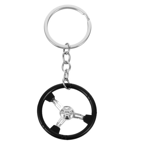 AURARMLET Automotive Keychains Zinc Alloy Keyring Steering Wheel Shape for Car Decor 1 PCS