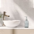 thumbnail image 2 of Unique Bargains 1 Pc Rectangular Bottom Vertical Stripes Soap Dispenser 13.53oz Gold Tone Silver Tone, 2 of 6