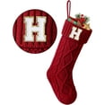 thumbnail image 1 of TETOU Bas de Noël avec Lettres Initiales 18 Pouces Bas pour Décoration de Noël - Rouge H, 1 of 6
