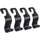 thumbnail image 1 of Juego de 4 ganchos para reposacabezas de asiento trasero de coche, para guardar cartera, bolsa de la compra y bolso, color negro, 1 of 5